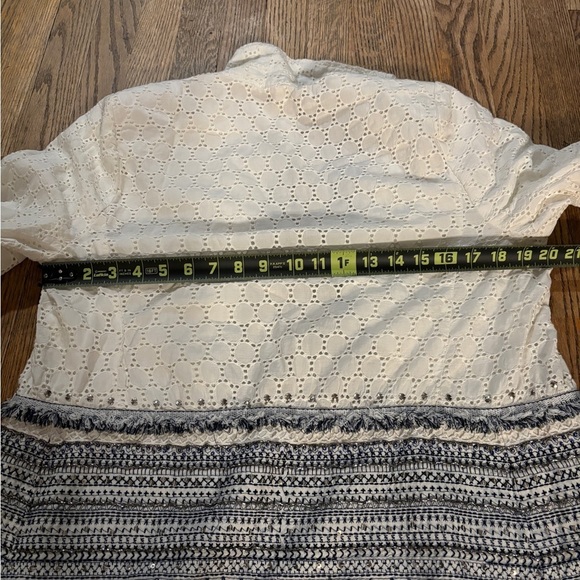 Chico’s Eyelet Topper With Embellished Trim - Picture 6 of 9